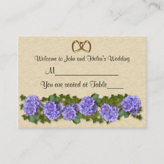 Verzamelkaart Hydrangeas tafelzitplaatsen Plaatskaartje (Voorkant)