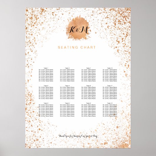 Verzamelkaart koper Spray Wedding Reception Poster (Voorkant)