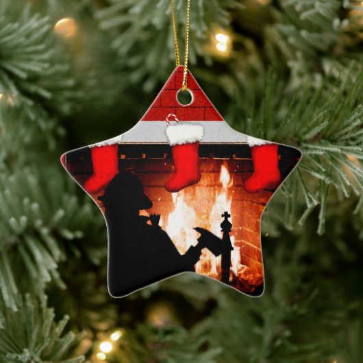 Verzamelobject brandweerman keramisch ornament (Boom)