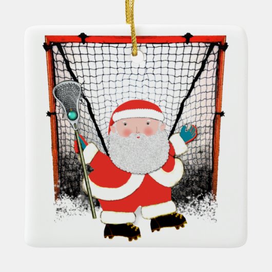 Verzamelobject Lacrosse Speler Keramisch Ornament (Voorkant)