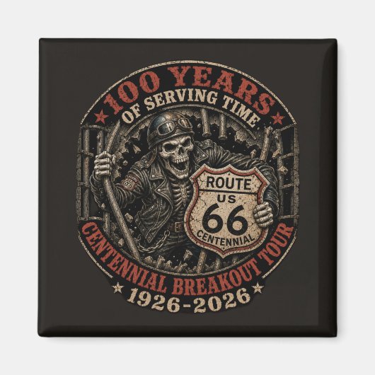 Verzamelobject Skelet Biker Garage Magneet (Voorkant)