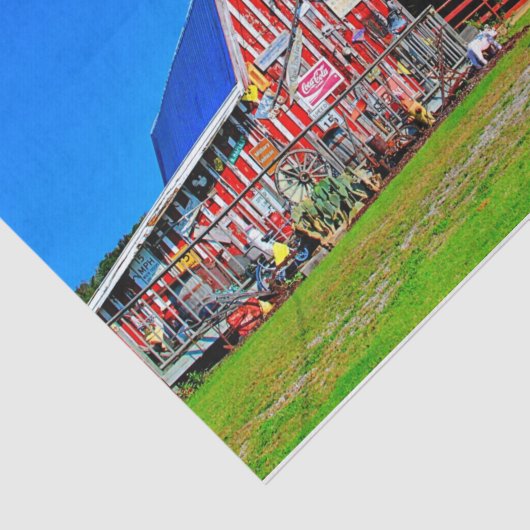 Verzamelobjecten met rode Barn Tissuepapier (Detail)