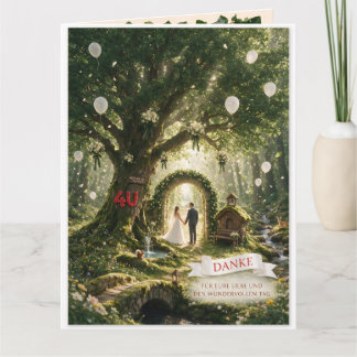Verzauberte Waldhochzeit - Magie im Zauberwald Bedankkaart