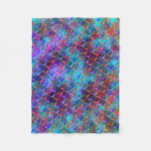 Verzeept lila en 3D- of roze driehoeken Fleece Deken (Voorkant)