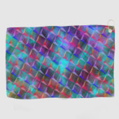 Verzeept lila en 3D- of roze driehoeken Golfhanddoek (Horizontaal)