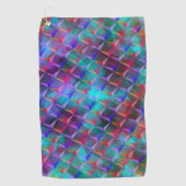 Verzeept lila en 3D- of roze driehoeken Golfhanddoek (Voorkant)