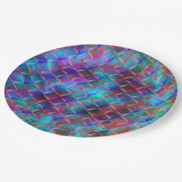 Verzeept lila en 3D- of roze driehoeken Papieren Bordje