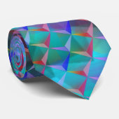 Verzeept lila en 3D- of roze driehoeken Stropdas (Opgerold)