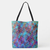 Verzeept lila en 3D- of roze driehoeken Tote Bag (Achterkant)