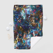 Verzeept "zware verven" die elkaar overlappen in m golfhanddoek (Insitu)