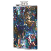 Verzeept "zware verven" die elkaar overlappen in m heupfles (Links)