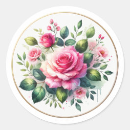 "Verzegel het met bloemen" Ronde Sticker