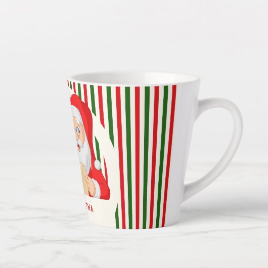 Verzegeld door Santa Nice Lijst Vrolijk Kerstfeest Latte Mok (Rechts)