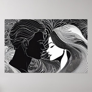 Verzegeld met een Kiss: Black & White Love Story Poster