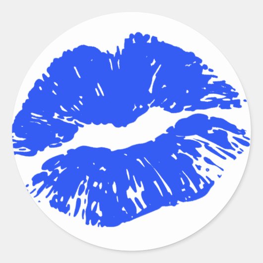Verzegeld met een Kiss Blue Lip Print Kiss Sticker (Voorkant)