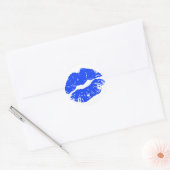Verzegeld met een Kiss Blue Lip Print Kiss Sticker (Envelop)