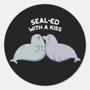 Verzegeld met een Kiss Funny Zee Lion Seal Pun Dar Ronde Sticker