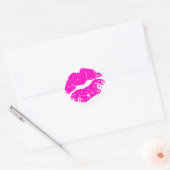 Verzegeld met een Kiss Hot Pink Lip Print Sticker (Envelop)