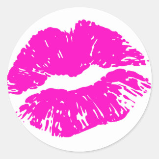 Verzegeld met een Kiss Hot Pink Lip Print Sticker