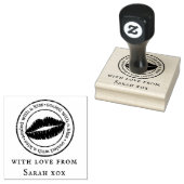 Verzegeld met een Kiss Lip Print Custom Rubber Sta Rubberstempel (Gestempeld)