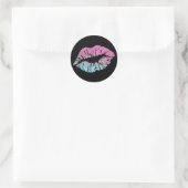 Verzegeld met een Kiss Lip Print Ronde Stickers (Tas)