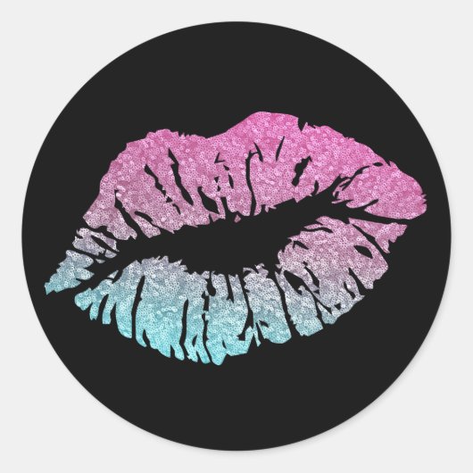 Verzegeld met een Kiss Lip Print Ronde Stickers (Voorkant)