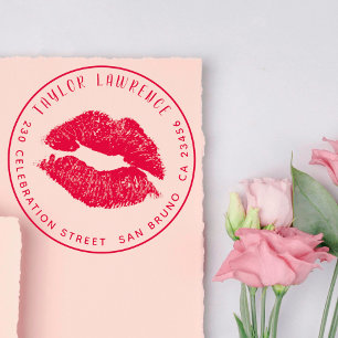 Verzegeld met een kiss lips naam & retour adres na  zelfinktende stempel