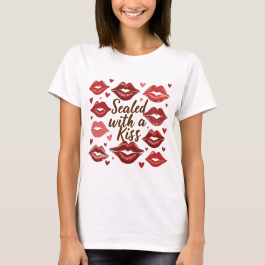 Verzegeld met een Kiss T-shirt (Voorkant)