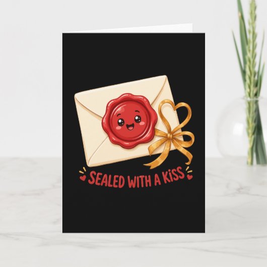Verzegeld Met Een Kus Cute Liefdesbrief Ontwerp (Voorkant)