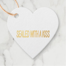 verzegeld met een kus liefde citeert Folie Favor T Bedankjes Labels