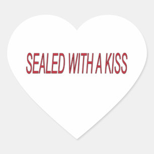 verzegeld met een kus liefdescitaten hart sticker