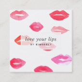 Verzegeld met een kus | Lip Product Distributor Vierkante Visitekaartje (Voorkant)