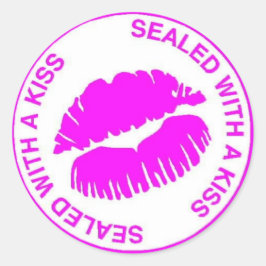 Verzegeld met een kus ronde sticker