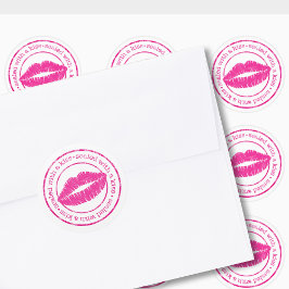 Verzegeld met een kus Roze Lippen Envelope Zegel