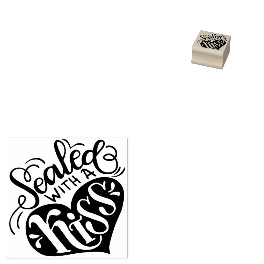 Verzegeld met een kus rubberstempel (Gestempeld)