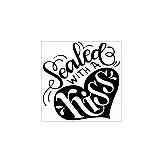 Verzegeld met een kus rubberstempel (Afrduk)