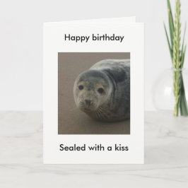 Verzegeld met een kus schattige zeehondenpup verja kaart