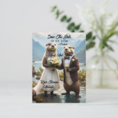 **"Verzegeld met een kus: volkomen verliefd"** Aankondigingskaart (Staand voorkant)