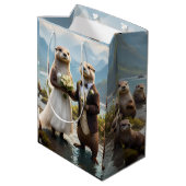 **"Verzegeld met een kus: volkomen verliefd"** Medium Cadeauzakje (Achterkant Gekanteld)