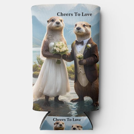 **"Verzegeld met een kus: volkomen verliefd"** Seltzer Blikjeskoeler (Voorkant)