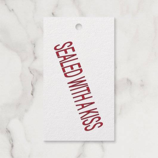 verzegeld met een zoen liefde citaat cadeaulabels (Achterkant)
