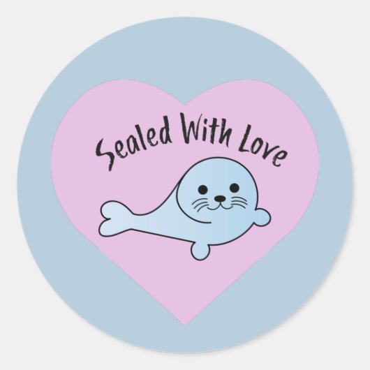 Verzegeld met liefdeszegel ronde sticker (Voorkant)