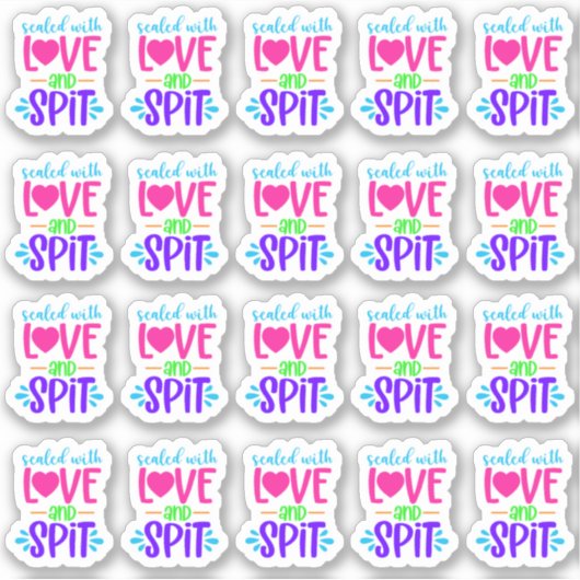 Verzegeld met Love & Spit - Vinyl Sticker (Voorkant)