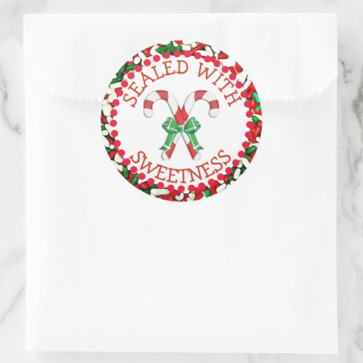 Verzegeld met snoepsnoeprietFeestdagen Stickers (Tas)