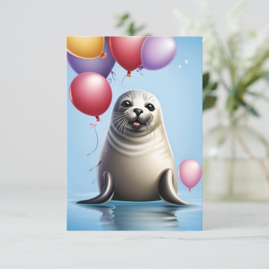 Verzegeld met Verjaardagsvreugde: Uitnodiging Sjab (Staand voorkant)