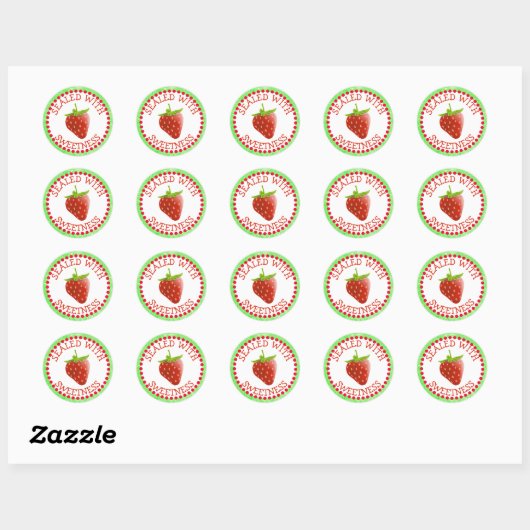 Verzegeld met zoetheid Aardbeien Stickers (Vel)