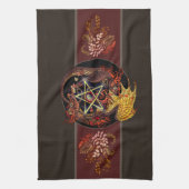 verzegeld zijn Art Nouveau Pentacle Dragon Kitchen Theedoek (Verticaal)