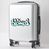 Verzegelde handbedekking kalligrafie Dwars decimaa Sticker (Koffer)