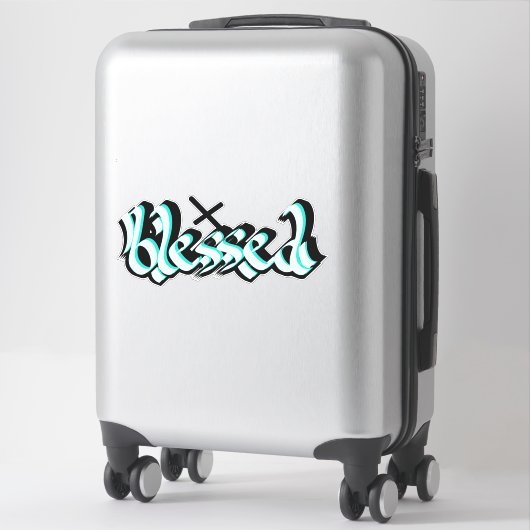 Verzegelde handbedekking kalligrafie Dwars decimaa Sticker (Koffer)