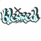 Verzegelde handbedekking kalligrafie Dwars decimaa Sticker (Voorkant)